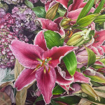 lilies and hydrangeas